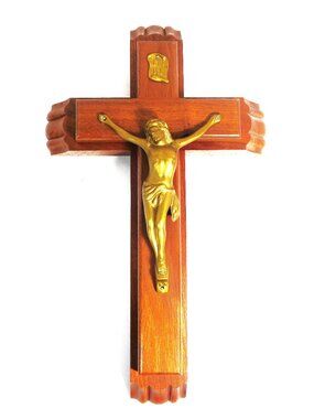 Vintage Catholic Sick Call Crucifix For Compartment Holy Water Bottle Candles